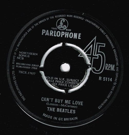 THE BEATLES Can't Buy Me Love Vinyl Record 7 Inch Parlophone 1964...