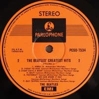 THE BEATLES Greatest Hits Volume 2 Vinyl Record LP Australian Parlophone