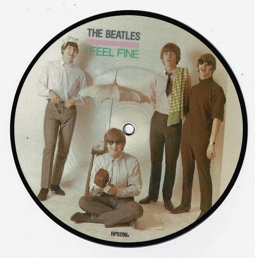 THE BEATLES I Feel Fine Vinyl Record 7 Inch Parlophone 1984 Rare Picture Disc Single RP 5200 Rock