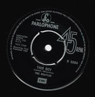 THE BEATLES I Want To Hold Your Hand Vinyl Record 7 Inch Parlophone 1976 45rpm Green Picture Sleeve