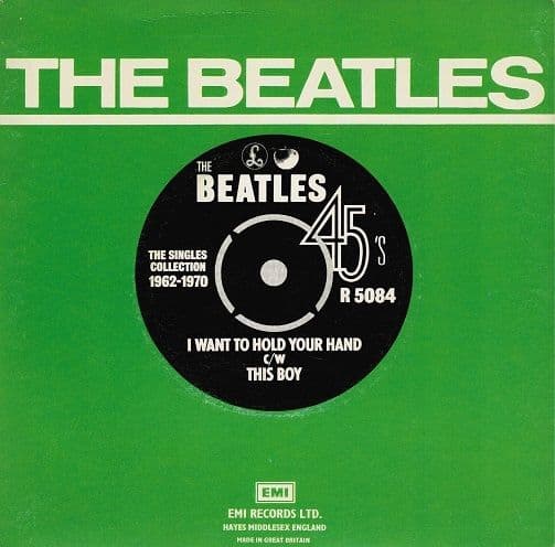THE BEATLES I Want To Hold Your Hand Vinyl Record 7 Inch Parlophone 1976..