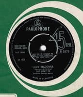 THE BEATLES Lady Madonna Vinyl Record 7 Inch Parlophone 1968 Single Company Sleeve R 5675 KT 45rpm