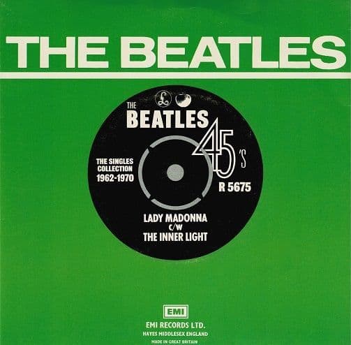 THE BEATLES Lady Madonna Vinyl Record 7 Inch Parlophone 1976 Green Sleeve EMI Reissue 45rpm R 5675