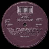 THE BEATLES Live! At The Star-Club In Hamburg, Germany; 1962 Vinyl Record LP German Bellaphon 1977
