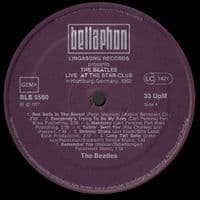 THE BEATLES Live! At The Star-Club In Hamburg, Germany; 1962 Vinyl Record LP German Bellaphon 1977.