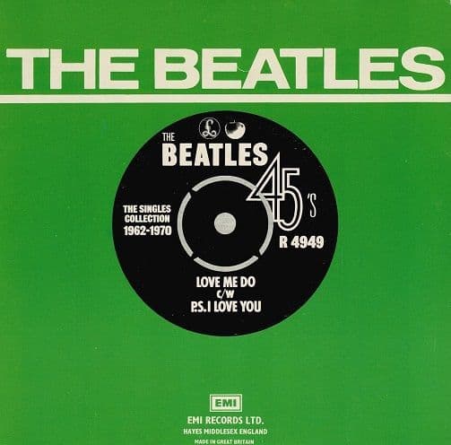THE BEATLES Love Me Do Vinyl Record 7 Inch Parlophone 1976 Green Sleeve 45rpm Single Reissue Series