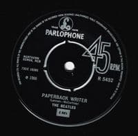 THE BEATLES Paperback Writer Vinyl Record 7 Inch Parlophone 1976 45 Single Green Pic Sleeve Reissue