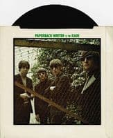 THE BEATLES Paperback Writer Vinyl Record 7 Inch Parlophone 1976 45 Single Green Pic Sleeve Reissue