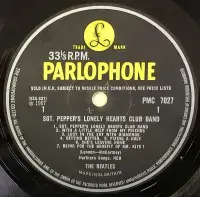 THE BEATLES Sgt. Pepper's Vinyl Record LP Parlophone 1967 UK Mono 1st -1/-1 APA/ARL Extra Dot Error
