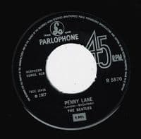 THE BEATLES Strawberry Fields Forever / Penny Lane Vinyl Record 7 Inch Parlophone 1976 45rpm Jukebox