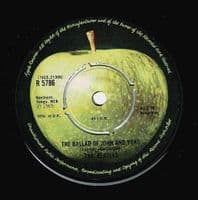 THE BEATLES The Ballad Of John And Yoko Vinyl Record 7 Inch Apple 1976 Green 4-Prong Label R5786 -1U