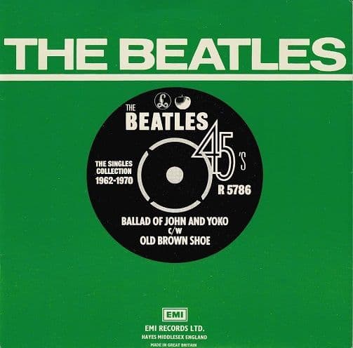 THE BEATLES The Ballad Of John And Yoko Vinyl Record 7 Inch Apple 1976 Green 4-Prong Label R5786 -1U