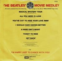 THE BEATLES The Beatles' Movie Medley Vinyl Record 7 Inch Parlophone 1982 45rpm Single Large Centre