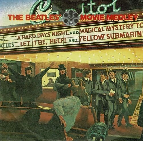 THE BEATLES The Beatles' Movie Medley Vinyl Record 7 Inch Parlophone 1982 45rpm Single Large Centre