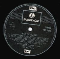 THE BEATLES With The Beatles Vinyl Record LP Parlophone 1973.
