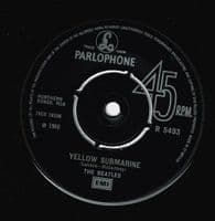 THE BEATLES Yellow Submarine Vinyl Record 7 Inch Parlophone 1976 Green Picture Sleeve Reissue Single