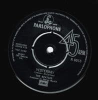 THE BEATLES Yesterday Vinyl Record 7 Inch Parlophone 1976 Green Sleeve Reissue R 6013 45rpm Single
