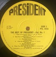 The Best Of President Vol. No. 1 Vinyl Record LP President 1968