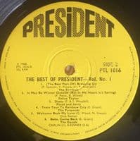 The Best Of President Vol. No. 1 Vinyl Record LP President 1968