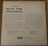 THE CRICKETS In Style With The Crickets Vinyl Record LP Coral 1960