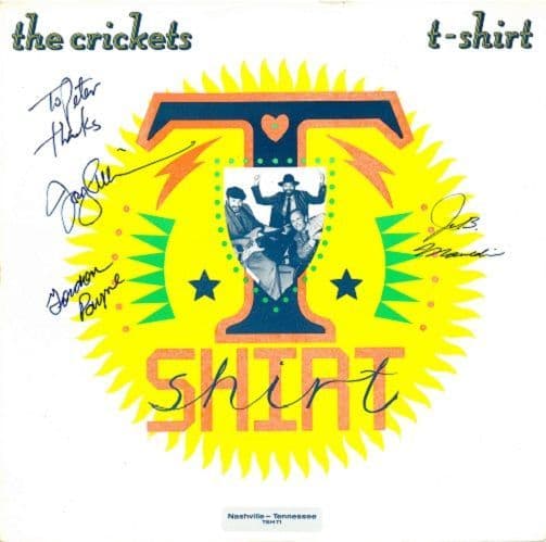 THE CRICKETS T-Shirt Vinyl Record 12 Inch CBS 1988 Signed