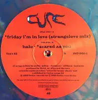 THE CURE Friday I'm In Love Vinyl Record 12 Inch Fiction 1992 Clear Blue Red Mix A1/B1 + PVC Outer