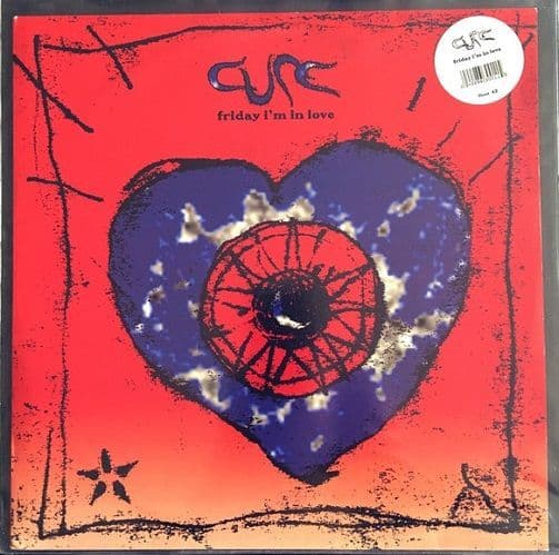 THE CURE Friday I'm In Love Vinyl Record 12 Inch Fiction 1992 Clear Blue Red Mix Vinyl