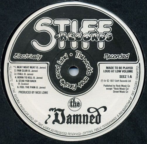 THE DAMNED Damned Damned Damned Vinyl Record LP Stiff 1977