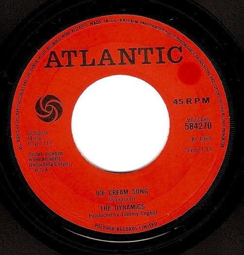 THE DYNAMICS Ice Cream Song Vinyl Record 7 Inch Atlantic 1969