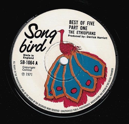 THE ETHIOPIANS Best Of Five Part One Vinyl Record 7 Inch Song Bird 1971 Rare 45rpm Single SB-1064