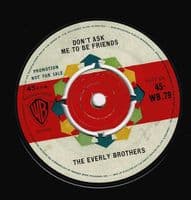THE EVERLY BROTHERS No One Can Make My Sunshine Smile Vinyl Record 7 Inch Warner Bros. 1962 Promo 45