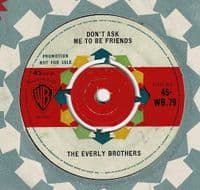 THE EVERLY BROTHERS No One Can Make My Sunshine Smile Vinyl Record 7 Inch Warner Bros. 1962 Promo 45
