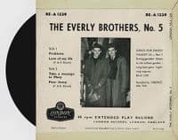 THE EVERLY BROTHERS The Everly Brothers No. 5 EP Vinyl Record 7 Inch London 1960 RE-A 1229 45rpm