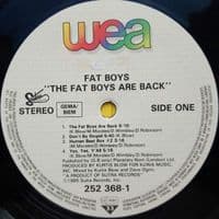 THE FAT BOYS The Fat Boys Are Back Vinyl Record LP WEA 1985