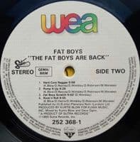 THE FAT BOYS The Fat Boys Are Back Vinyl Record LP WEA 1985