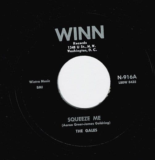 THE GALES Squeeze Me Vinyl Record 7 Inch US Winn