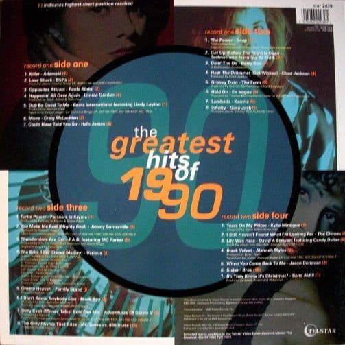 The Greatest Hits Of 1990 Vinyl Record LP Telstar 1990