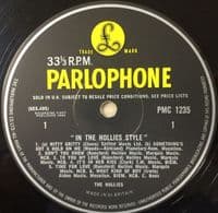 THE HOLLIES In The Hollies Style Vinyl Record LP Parlophone 1964