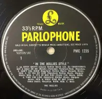THE HOLLIES In The Hollies Style Vinyl Record LP Parlophone 1964 Rare UK Mono 1st Press 2N/2N Matrix