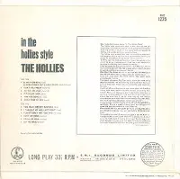 THE HOLLIES In The Hollies Style Vinyl Record LP Parlophone 1964 Rare UK Mono 1st Press 2N/2N Matrix