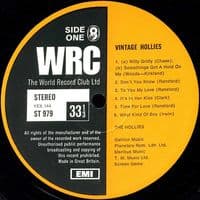 THE HOLLIES Vintage Hollies Vinyl Record LP World Record Club 1967