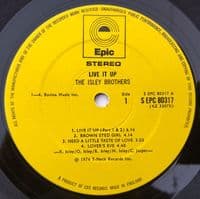 THE ISLEY BROTHERS Live It Up Vinyl Record LP Epic 1974