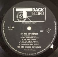 THE JIMI HENDRIX EXPERIENCE Are You Experienced Vinyl Record LP Track 1967