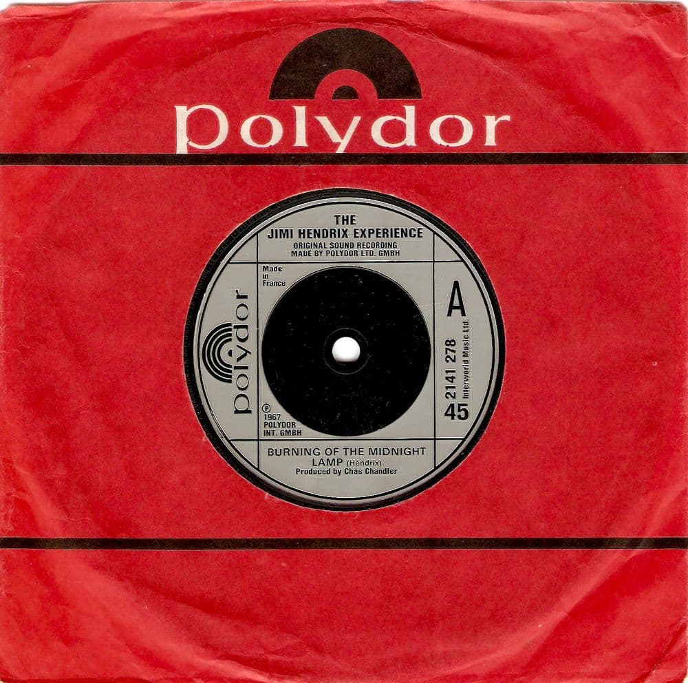 THE JIMI HENDRIX EXPERIENCE Burning Of The Midnight Lamp Vinyl Record 7 Inch French Polydor 1980