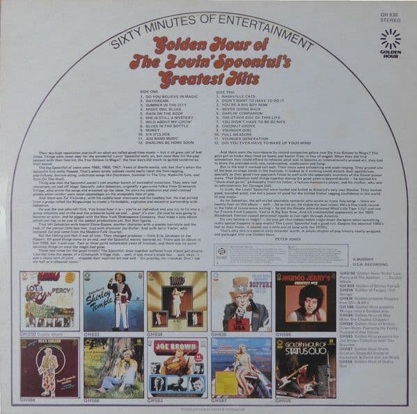THE LOVIN SPOONFUL Golden Hour Of The Lovin Spoonful s Greatest Hits ...