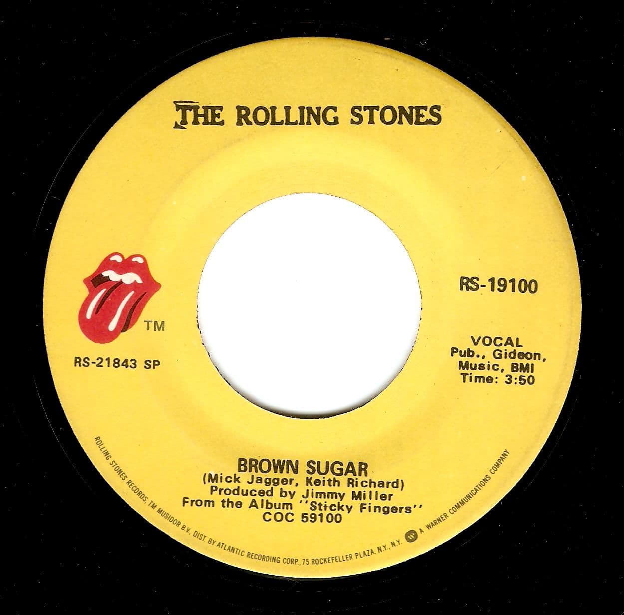 THE ROLLING STONES Brown Sugar Vinyl Record 7 Inch US Rolling