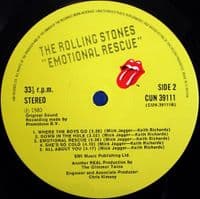 THE ROLLING STONES Emotional Rescue Vinyl Record LP Rolling Stones 1980..