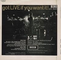 THE ROLLING STONES Got Live If You Want It EP Vinyl Record 7 Inch Decca 1972 Mono Press Pic Sleeve