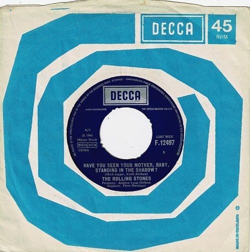 THE ROLLING STONES Have You Seen Your Mother Vinyl Record 7 Inch Decca 1966..