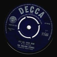 THE ROLLING STONES It's All Over Now Vinyl Record 7 Inch Decca 1964 F.11934 45 Single Company Sleeve